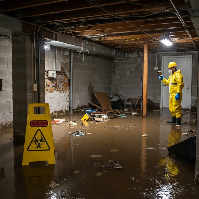 Flooded Basement Electrical Hazard in Wedowee, AL Property